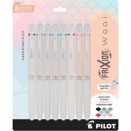 Pilot  Pen,Erasable,Retractable,Gel,Extra-Fine,0.5mm,8/PK,ASST Ink