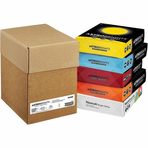 Wausau Papers  Cardstock,65lb,8-1/2"x11",250/PK,5PK/CT,Assorted