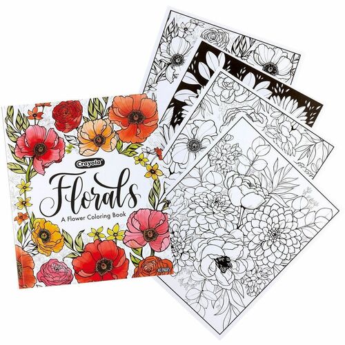 Crayola  Coloring Book,40 Pages,Floral Designs,Perforated,Floral