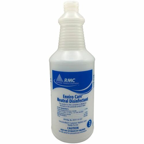 Rochester Midland Corporation  Bottles,f/Neutral Disinfectant,Silk-Screen,32 oz,Blue