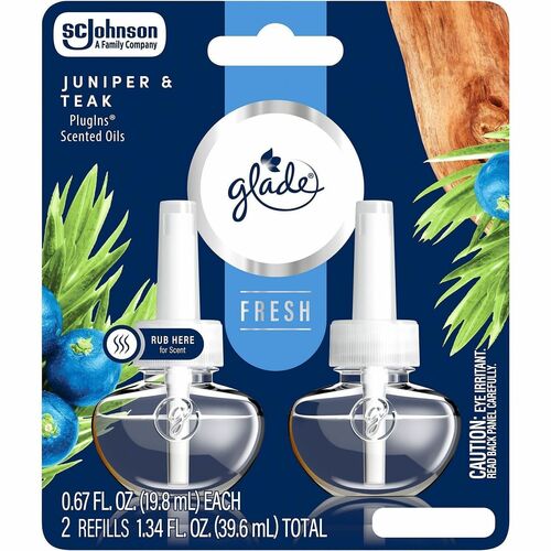S.C. JOHNSON & SON, INC  Air Freshener,f/Glade PlugIns,Juniper & Teak,2/PK,6/CTClear