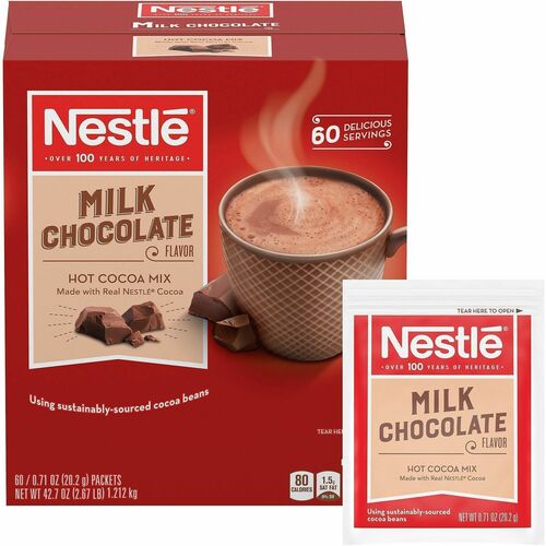 Nestle USA  Hot Cocoa Mix, 20.2 g, 60/BX,6/CT, Chocolate