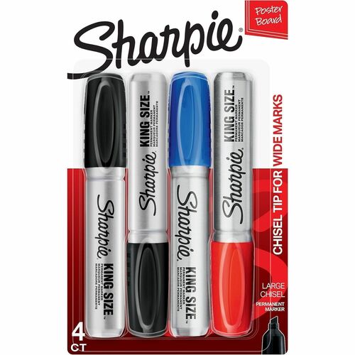 Newell Brands  Permanent Marker,King Size,Wide Tip,WaterResistant,4/PK,AST