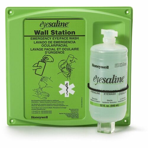 Medline  Eyewash Station,Wall-Mount,DBL,32ozBttle,25"x9"x15",4/CT,GN