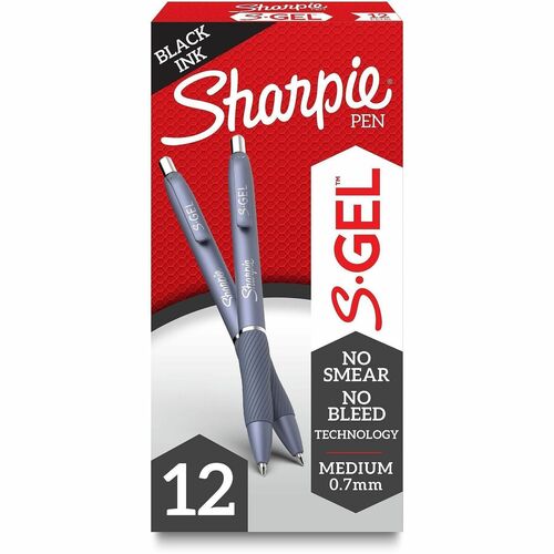 Newell Brands  Pen,Gel,S-Gel,Rubber Grip,No-Smear,No-Bleed,1DZ,Fashion BE