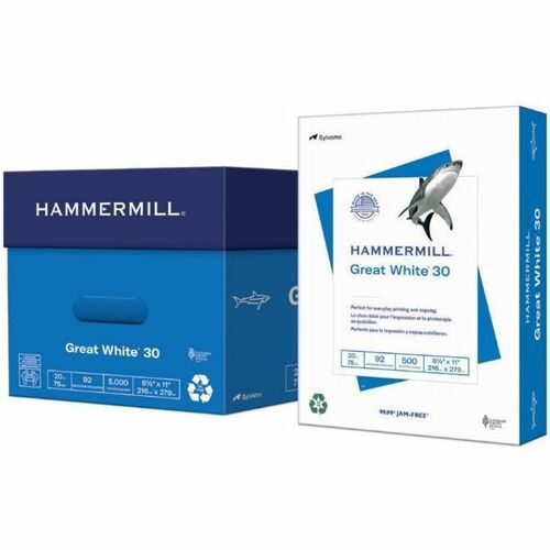 Hammermill  Copy Paper, Recycled,20 lb,75GSM,11"x17",500/RM,5/CT,White-HAM86750CT
