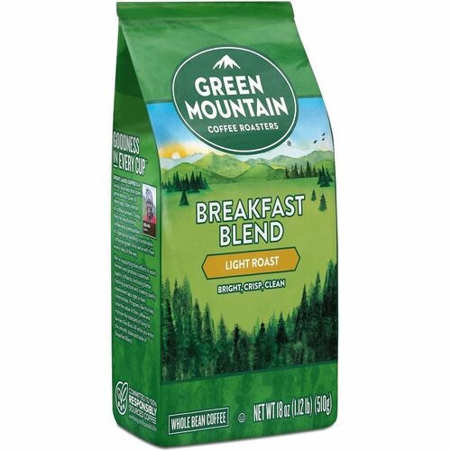 Green Mountain  Coffee,BkfstBlnd,Sweet/Nutty,LightRst,WholeBean,18oz,6/CT,BN-GMT7567
