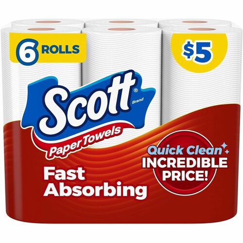 Kimberly-Clark Professional  Paper Towels,Choose-A-Size,Lint-Free,62Sh/Roll,6/PK,White