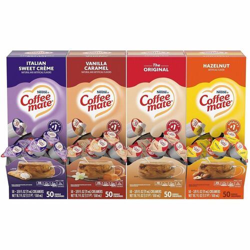 Nestle USA  CoffeeCreamer,Hzlnt/Orgnl/VnllCrml/SwtCrm,50/Flavr,200/CT,WE