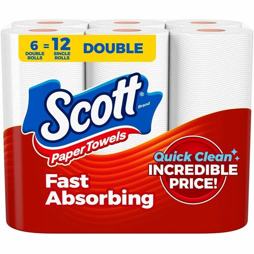 Kimberly-Clark Professional  Paper Towels,Double Roll,108/RL,6RL/PK,4/CT,White