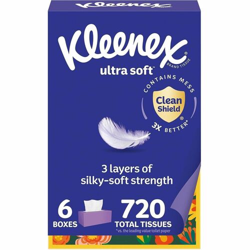 Kimberly-Clark Professional  Tissues, Ultra Soft, Kleenex,120 Sht/BX, 6BX/PK, WE
