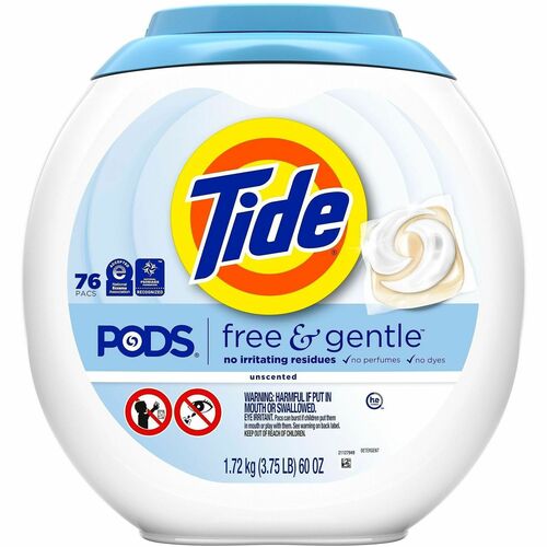 Procter & Gamble Commercial  Detergent,LndryPacs,NoScent,DyeFree,Stndrd&HE,76/PK,4/CT,WE