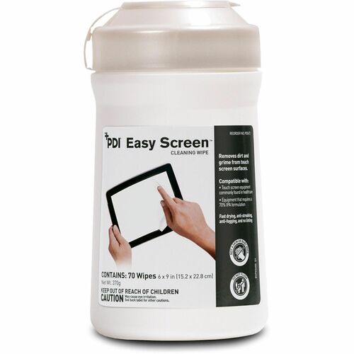 PDI HC  Wipes,f/Electronics,70%IPA,Pre-Moistened,Disposable,70/PK,MI
