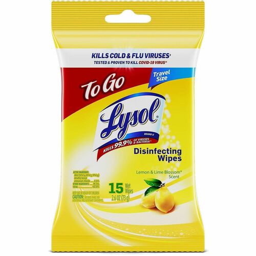 Reckitt Benckiser  Wipes,Disinfectant,Hard&NonPorousSurfaces,To-GoPack,15/PK,WE