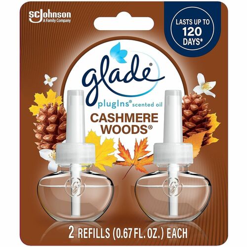S.C. JOHNSON & SON, INC  Scented Oil,Refill,f/GladePlugIns,CashmereWoods,2/PK,6/CT,MI