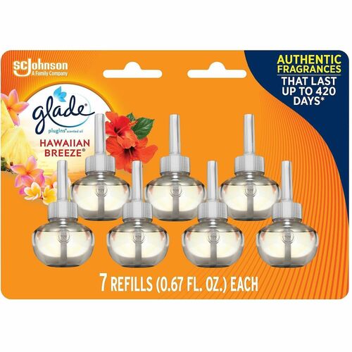 S.C. JOHNSON & SON, INC  Scented Oil,f/PlugIns,HawaiianBreeze,4.69oz,7/PK,5/CT,CR