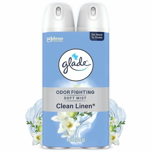 S.C. JOHNSON & SON, INC  Air Freshener Spray,Glade,CleanLinen,8.1oz,2/PK,3/CT,NoColor