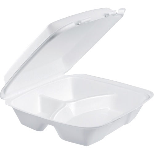 Dart Container Corp  3-Compartment Tray, Large, 9"x9", 200/CT, White