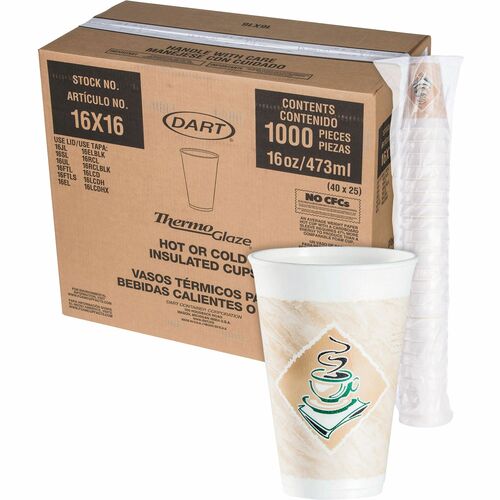 Dart Container Corp  Foam Cups, 16 oz, 25/BG, 40BG/CT, MI
