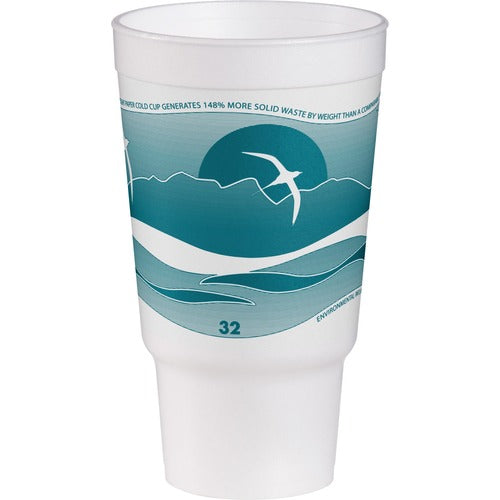 Dart Container Corp  Cup,Foam,Hot/Cold,32oz,16/PK,25PK/CT,Blueberry/WE