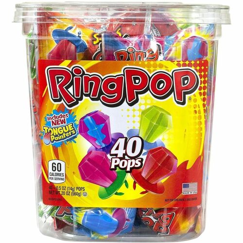 Green Rabbit  Candy,Lollipop,Ring,IndvWrppd,AsstFlavor,0.5oz,40/PK,1/CT,MI-GRR22000013