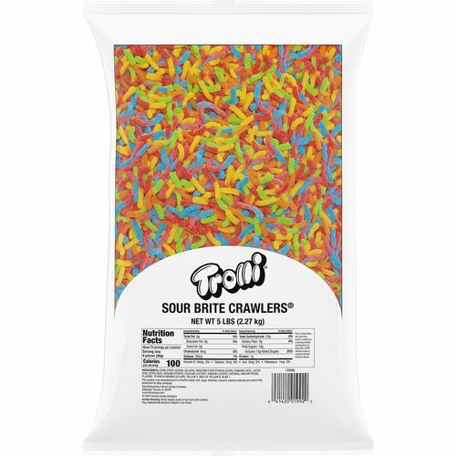 Green Rabbit  Candy,GummyWorms,SourBrite,AssortedFlavors,5lbBag,Multi-GRR20900023