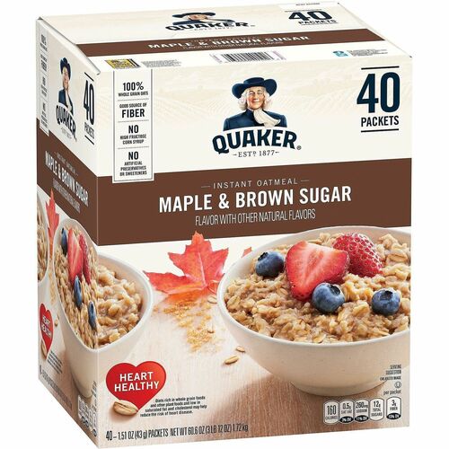 Green Rabbit  Oatmeal,Instant,MpleBrwnSugar,WhleGrain,1.51oz,40/BX,1/CT,MI-GRR22000754