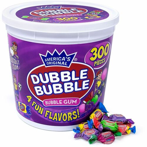 Green Rabbit  Gum,DubbleBubble,Bblegm/Grpe/SourAppl/Wtrmln,300/Tub,1/CT,MI-GRR22000223