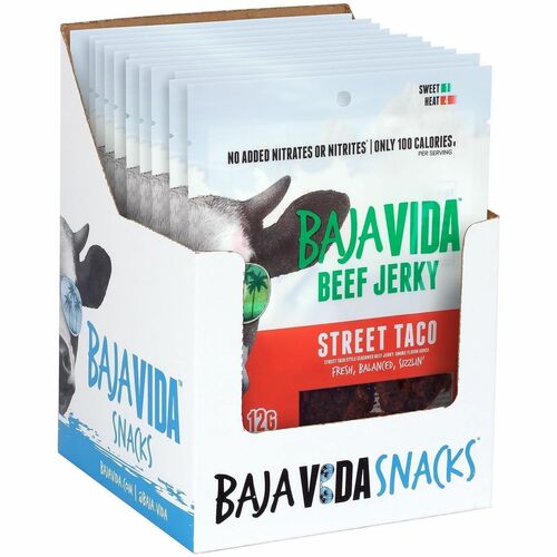 Green Rabbit  Beef Jerky,Street Taco Flavor,SnackPack,1oz,12/PK,1/CT,Multi-GRR22002308