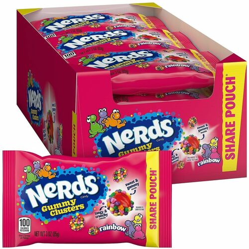 Green Rabbit  Candy,Clusters,Crunchy&Gummy,Rainbow,3oz,12Bags/BX,1/CT,MI-GRR22002360