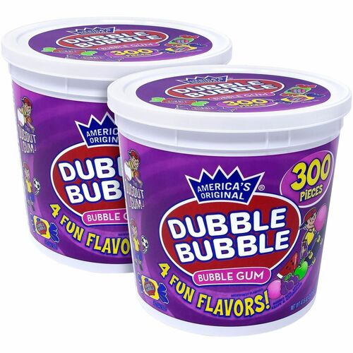 Green Rabbit  Gum,BubbleGum/Watermelon/Grape/SourApple,300/Tub,2/CT,Multi-GRR60004082