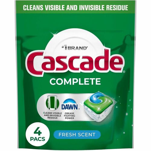 Procter & Gamble Commercial  Detergent,f/Dishwasher,ActionPac,Pod,w/Dawn,4/PK,30/CT,Green