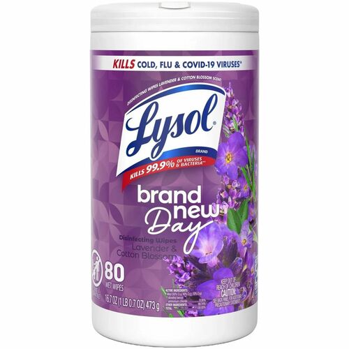 Reckitt Benckiser  Wipes,Disinfecting,Lvndr&CttnBlssm,7"x7.25",80/Can,6/CT,WE