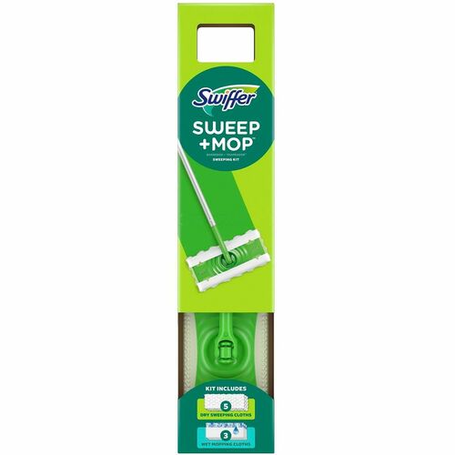 Procter & Gamble Commercial  SwifferKit,Sweep&Mop,MultiSurface,w/5DryCloths&3WetCloths,GN