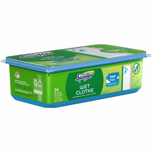 Procter & Gamble Commercial  Swiffer Wet Cloths,Sweeper,Disposable,24/PK,6/CT,WE