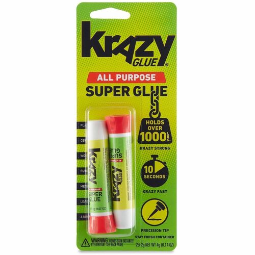 Grenwood Brand  SuperGlue,AllPurpose,PrecisionTip,Liquid,2g,2/PK,Clear-GWBKG517