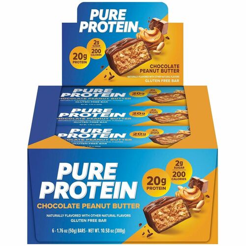 Pure Protein  Protein Bars,w/20gProtein,LowSugar,ChocPnutButter,6/Box,BN