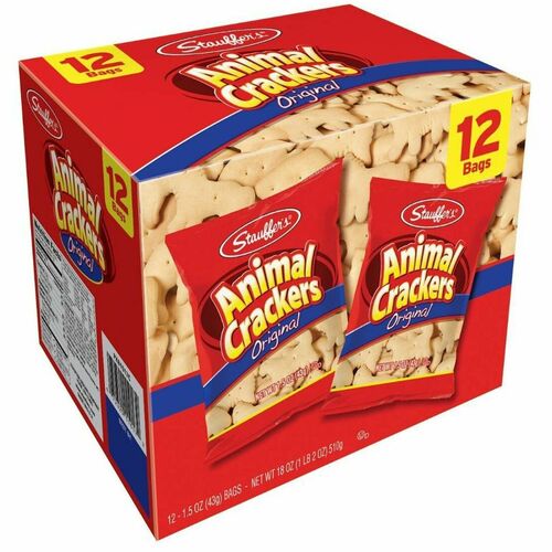Flexiduct  Animal Crackers,Sweet,AnimalShapes,Crunchy,1.5oz,12/BX,Red-FLE10173