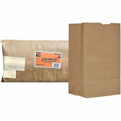 Ajm Packaging Corporation  GroceryBags,PPR,25#,8-1/4"x6-1/10"x15-9/10",500/CT,NatKraft
