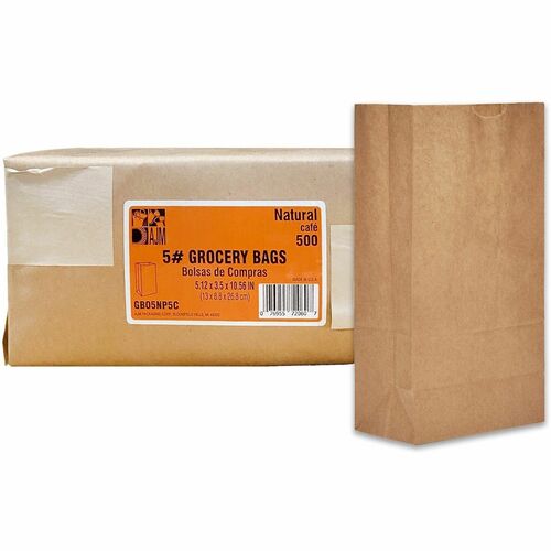 Ajm Packaging Corporation  Grocery Bags,Paper,No.5,Squat,Self-Stand,500/CT,NLKT