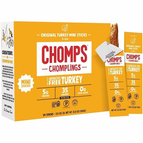 We are the Chompians, LLC  Turkey Jerky,Original,Mini,0.5 oz Sticks,24/PK