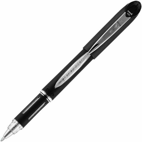 uni-ball Corporation  Ballpoint Pen,Hybrid,Gel,Stick,Bold,1mm,Black Ink/Silver Barrel