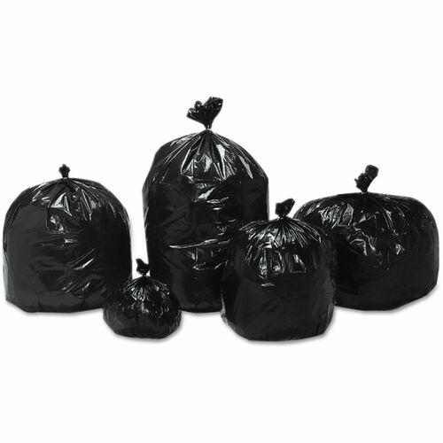 SKILCRAFT  Low-Density Trash Can Liners, 10 gal, 1 mil, 24" x 24", Black/Brown, Flat Pack, 250/Carton