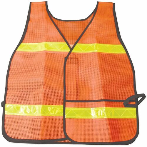 SKILCRAFT  Safety Reflective Vest, One Size Fits All, Orange/Yellow