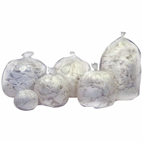 SKILCRAFT  Low-Density Trash Can Liners, 60 gal, 1.5 mil, 38" x 58", Clear, 100/Carton