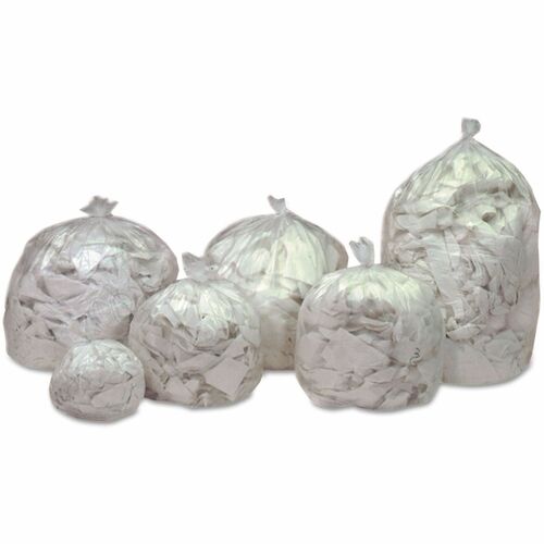 SKILCRAFT  Low-Density Trash Can Liners, 33 gal, 1.3 mil, 33" x 39", Clear, 100/Box