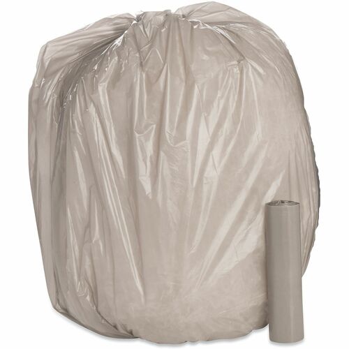SKILCRAFT  Linear Low Density Can Liners, 56 gal, 0.7 mil, 42.5" x 48", Gray, 42/Box