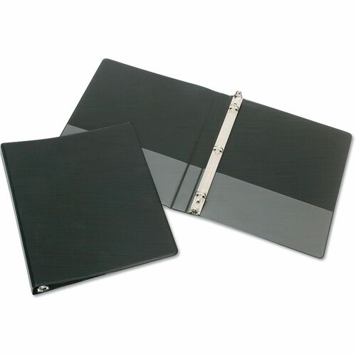 SKILCRAFT  Flexible 3-Ring Binder, 0.5" Capacity, 11 x 8.5, Black