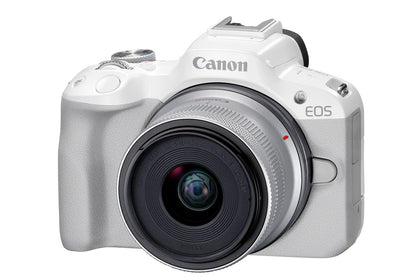 Canon EOS R50 Mirrorless Camera with 18-45mm Lens MILC 24.2 MP CMOS 6000 x 4000 pixels White