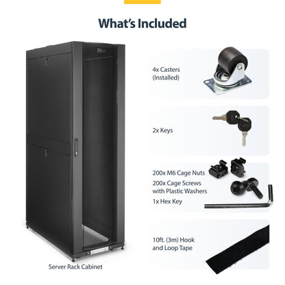 StarTech.com RK4242BK24 rack cabinet 42U Freestanding rack Black